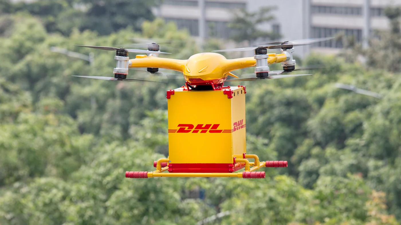 Drone making a commercial delivery